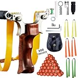 NWIWI Steinschleuder Profi Für Jagd,Edelstahl & Rosenholz Sport Outdoor Professionelle Schleuder Set,Zwille mit Einfache Clip-Anbindung,Slingshot mit...