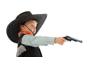 Die Cowboy Spielzeugpistole - perfekt auch für den Fasching